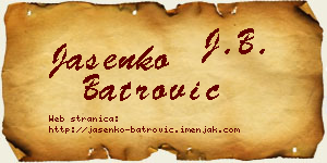 Jasenko Batrović vizit kartica